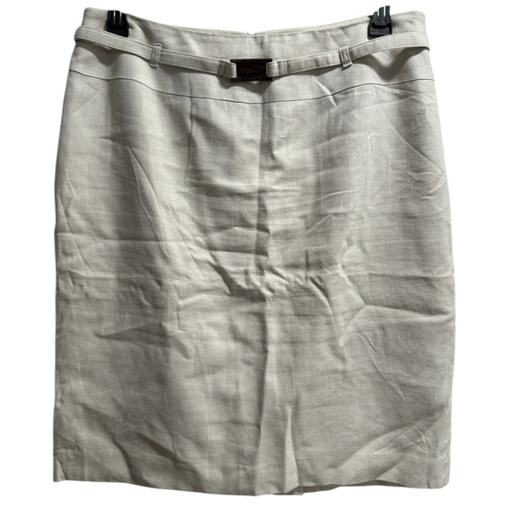 Calvin Klein Linen  Skirt‎ Rear Slit Womens Size 12 Hidden zipper/hook - Picture 1 of 5
